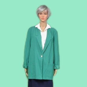SAG HARBOR Vintage Green Blazer Size 12